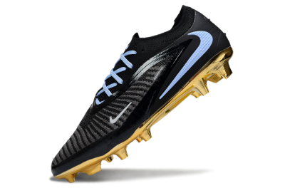 Nike Phantom 6 Low Elite FG Football Boots - Black/Light Blue/Gold