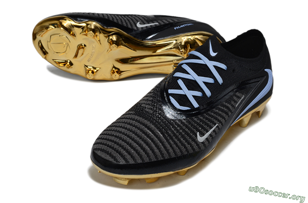 Nike Phantom 6 Low Elite FG Football Boots - Black/Light Blue/Gold 0