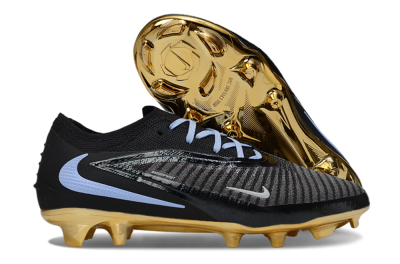 Nike Phantom 6 Low Elite FG Football Boots - Black/Light Blue/Gold