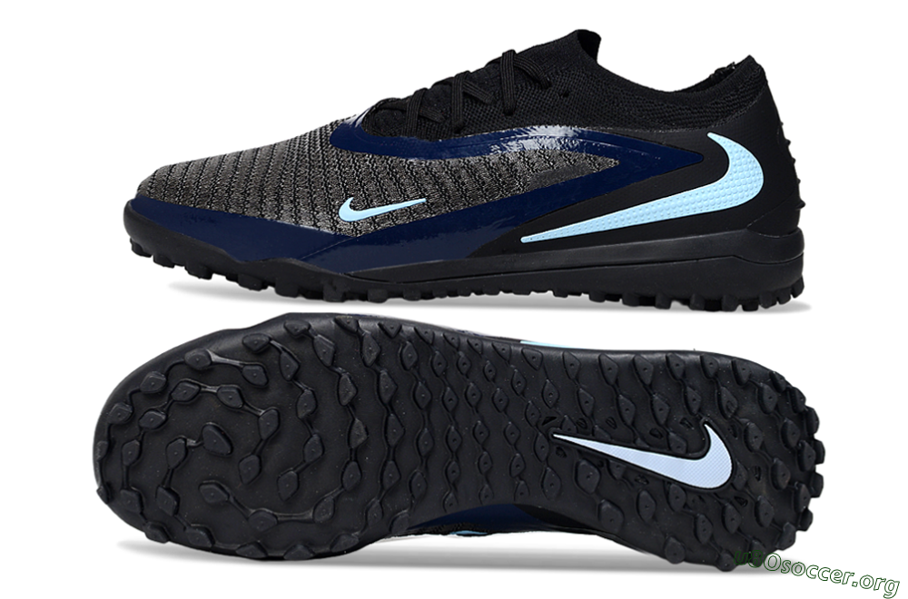 Nike Phantom 6 Low Elite TF Football Shoes - Black/Navy Blue/Light Blue 1