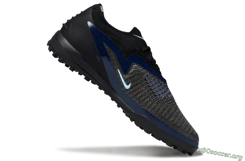 Nike Phantom 6 Low Elite TF Football Shoes - Black/Navy Blue/Light Blue 4