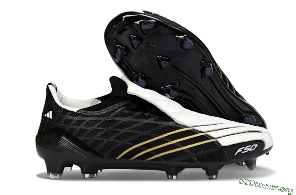 Adidas F50 Elite FG Football Boots - Black/Classic White/Gold Accent 2