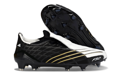 Adidas F50 Elite FG Football Boots - Black/Classic White/Gold Accent
