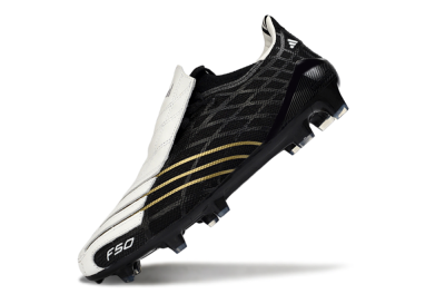 Adidas F50 Elite FG Football Boots - Black/Classic White/Gold Accent
