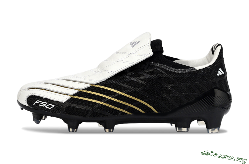 Adidas F50 Elite FG Football Boots - Black/Classic White/Gold Accent 3
