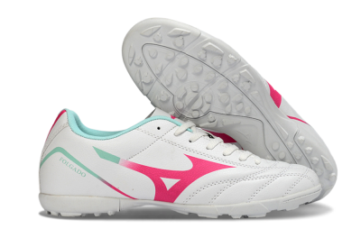 Mizuno Morelia Neo 4 TF Football Shoes - White/Soft Pink/Turquoise