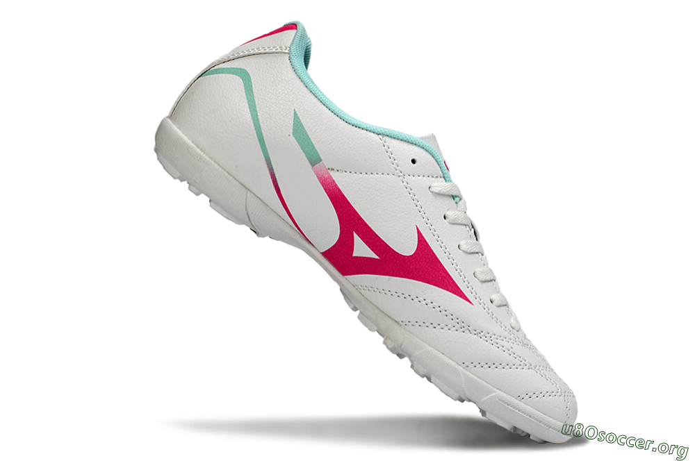 Mizuno Morelia Neo 4 TF Football Shoes - White/Soft Pink/Turquoise 4