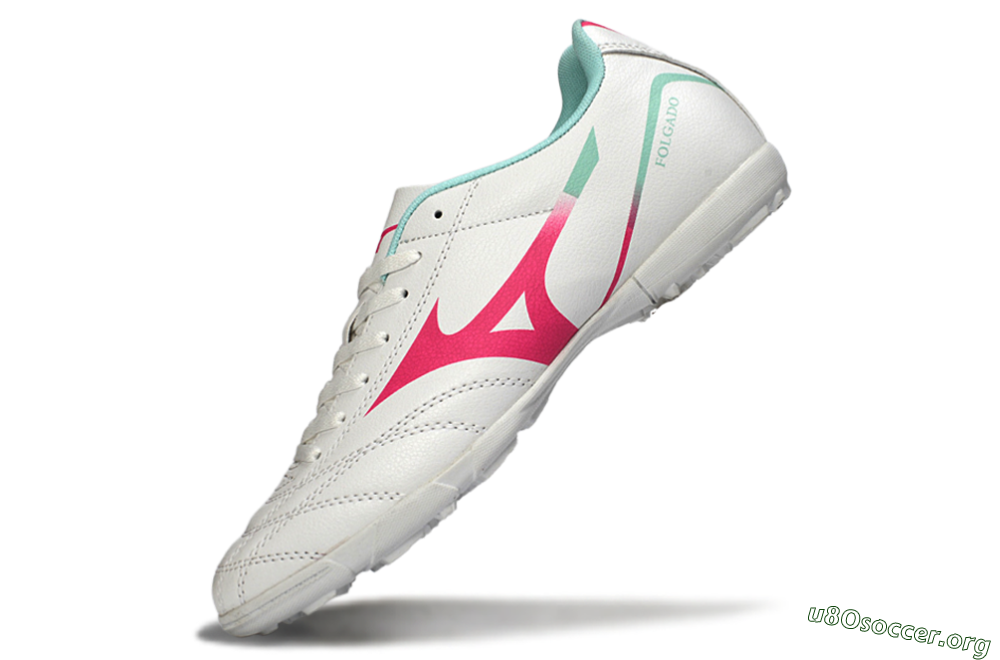 Mizuno Morelia Neo 4 TF Football Shoes - White/Soft Pink/Turquoise 5
