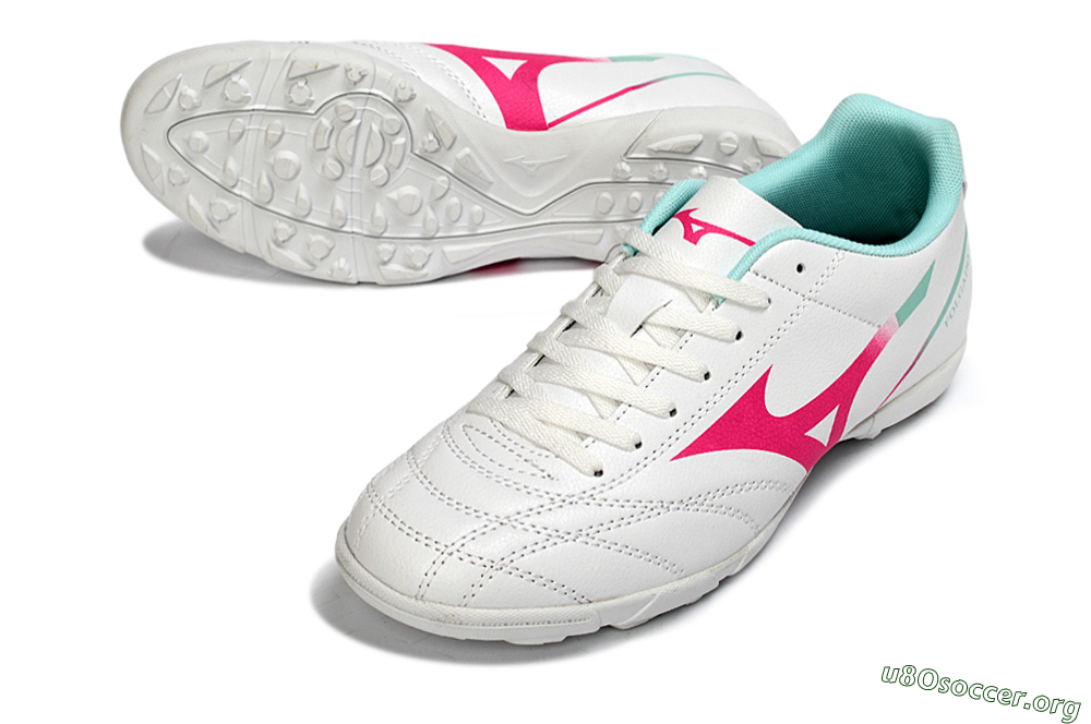Mizuno Morelia Neo 4 TF Football Shoes - White/Soft Pink/Turquoise 0