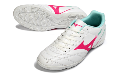 Mizuno Morelia Neo 4 TF Football Shoes - White/Soft Pink/Turquoise