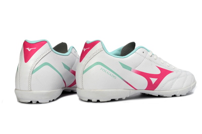Mizuno Morelia Neo 4 TF Football Shoes - White/Soft Pink/Turquoise