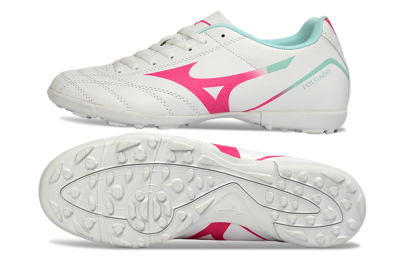 Mizuno Morelia Neo 4 TF Football Shoes - White/Soft Pink/Turquoise