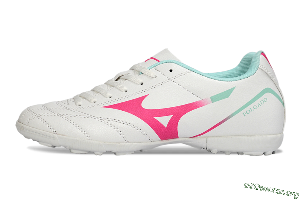 Mizuno Morelia Neo 4 TF Football Shoes - White/Soft Pink/Turquoise 3