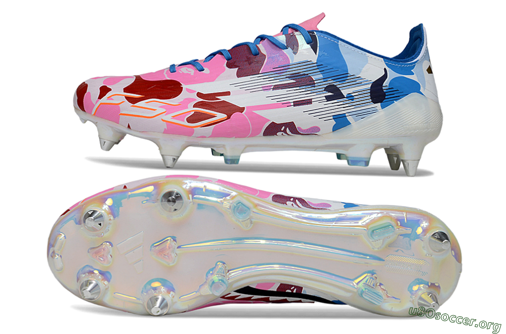 Adidas F50 Elite SG Football Boots - Pink/Camo Blue/Camo Red 1