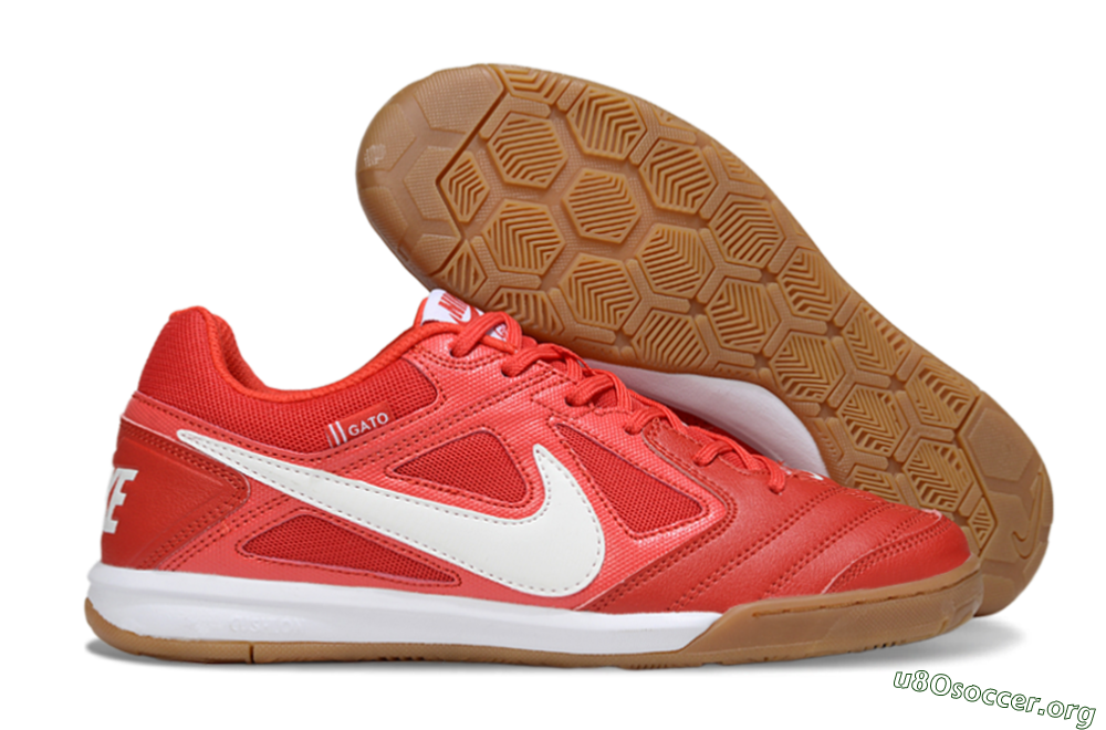 Supreme x Nike SB Gato IC Football Shoes - Red/Bright Red/Tangerine 2