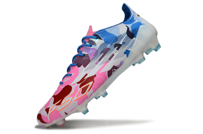 Adidas F50 Elite FG Football Boots - White/Bubblegum Pink/Denim Blue