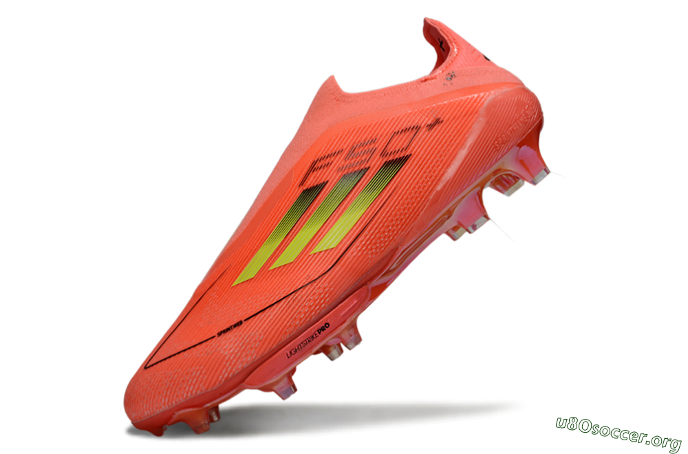 Adidas F50+ Lightstrike Pro Laceless FG Football Boots - Pink/Vibrant Coral/Neon Yellow 5