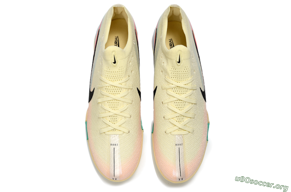 Nike Air Zoom Mercurial Vapor 16 Elite TF Football Shoes - Yellow/Soft Peach/Seafoam Green 5