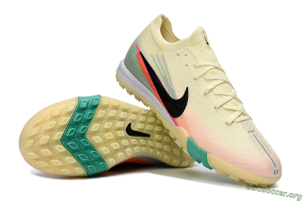 Nike Air Zoom Mercurial Vapor 16 Elite TF Football Shoes - Yellow/Soft Peach/Seafoam Green 0