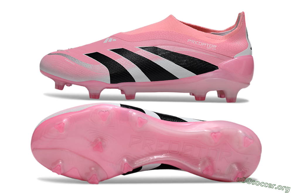 Adidas Predator 25 Elite Laceless FG Football Boots - Pink/Black/White 1
