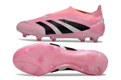Adidas Predator 25 Elite Laceless FG Football Boots - Pink/Black/White
