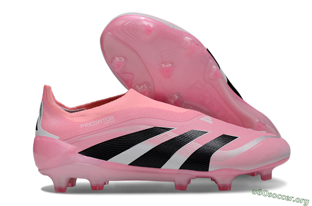 Adidas Predator 25 Elite Laceless FG Football Boots - Pink/Black/White 2