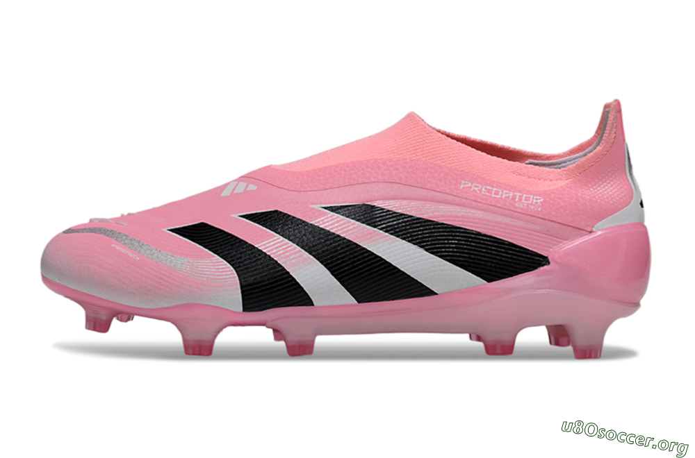 Adidas Predator 25 Elite Laceless FG Football Boots - Pink/Black/White 3