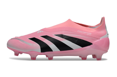 Adidas Predator 25 Elite Laceless FG Football Boots - Pink/Black/White