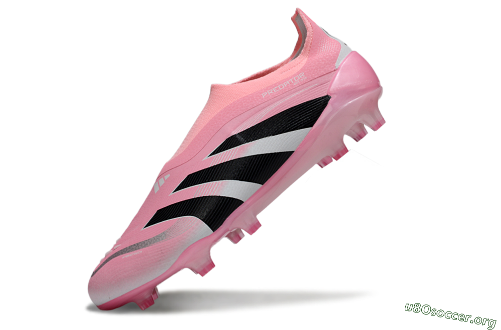 Adidas Predator 25 Elite Laceless FG Football Boots - Pink/Black/White 5