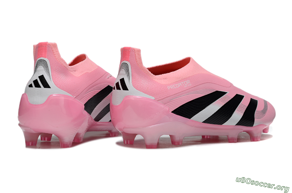 Adidas Predator 25 Elite Laceless FG Football Boots - Pink/Black/White 6