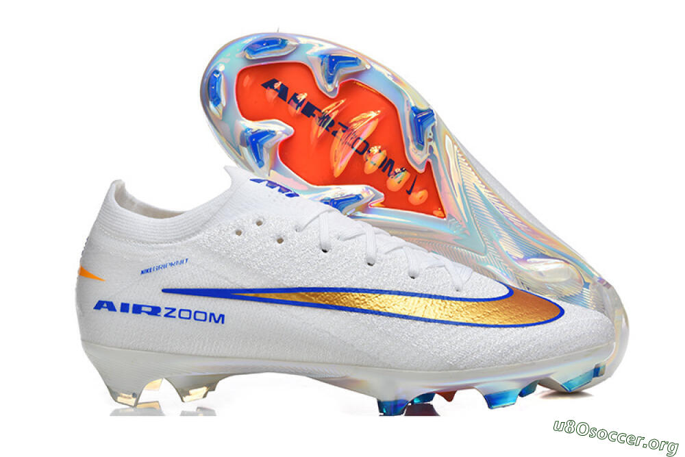 Nike Air Zoom Mercurial Vapor 16 Elite FG Football Boots - White/Electric Blue/Metallic Orange 2