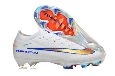 Nike Air Zoom Mercurial Vapor 16 Elite FG Football Boots - White/Electric Blue/Metallic Orange