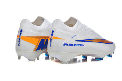 Nike Air Zoom Mercurial Vapor 16 Elite FG Football Boots - White/Electric Blue/Metallic Orange