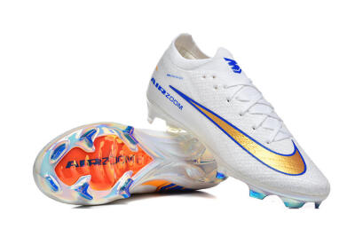 Nike Air Zoom Mercurial Vapor 16 Elite FG Football Boots - White/Electric Blue/Metallic Orange