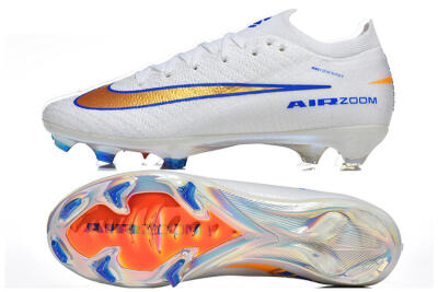 Nike Air Zoom Mercurial Vapor 16 Elite FG Football Boots - White/Electric Blue/Metallic Orange