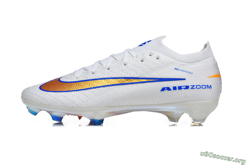 Nike Air Zoom Mercurial Vapor 16 Elite FG Football Boots - White/Electric Blue/Metallic Orange 3