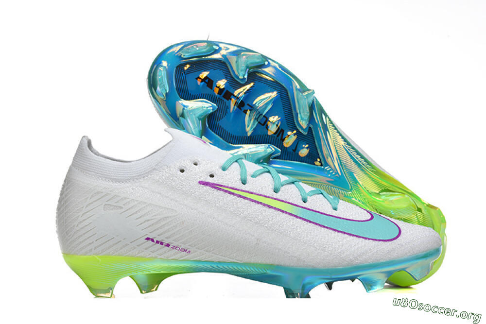 Nike Air Zoom Mercurial Vapor 16 Elite FG Football Boots - White/Aqua Splash/Lime Glow 2