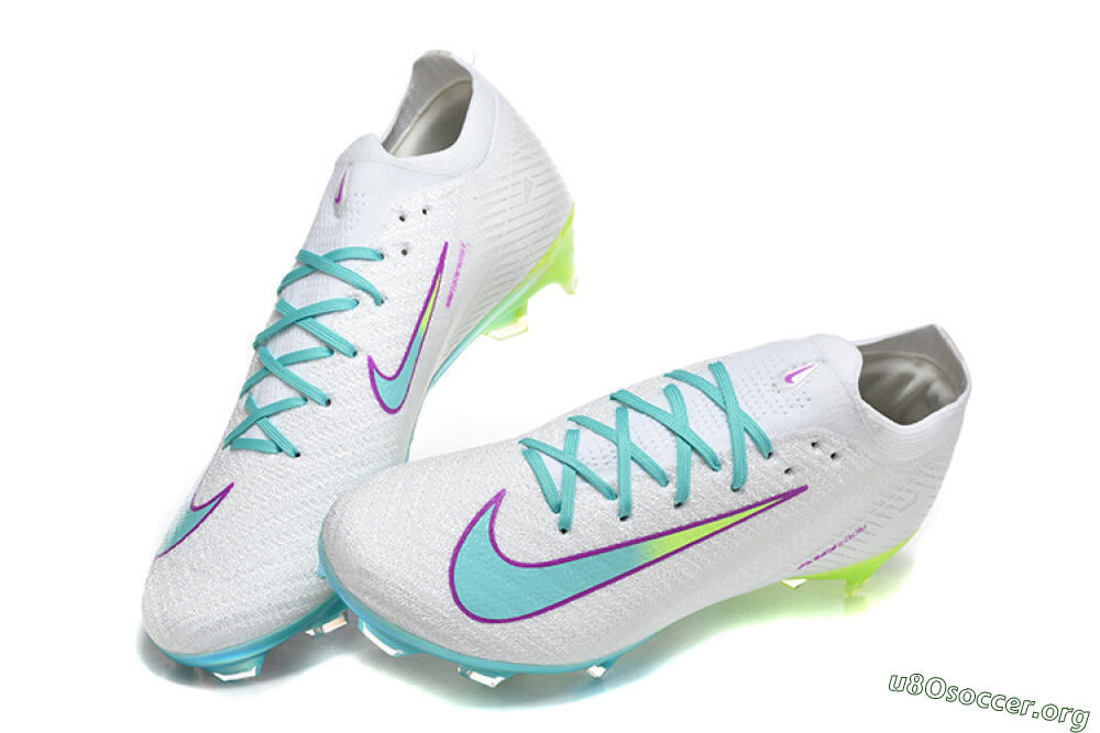 Nike Air Zoom Mercurial Vapor 16 Elite FG Football Boots - White/Aqua Splash/Lime Glow 6