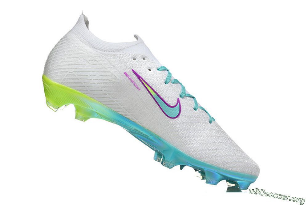 Nike Air Zoom Mercurial Vapor 16 Elite FG Football Boots - White/Aqua Splash/Lime Glow 7