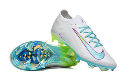 Nike Air Zoom Mercurial Vapor 16 Elite FG Football Boots - White/Aqua Splash/Lime Glow