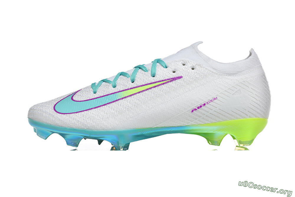 Nike Air Zoom Mercurial Vapor 16 Elite FG Football Boots - White/Aqua Splash/Lime Glow 3