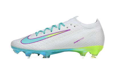 Nike Air Zoom Mercurial Vapor 16 Elite FG Football Boots - White/Aqua Splash/Lime Glow
