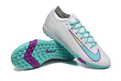 Nike Air Zoom Mercurial Vapor 16 Elite TF Football Shoes - White/Aqua Wave/Sleek Purple