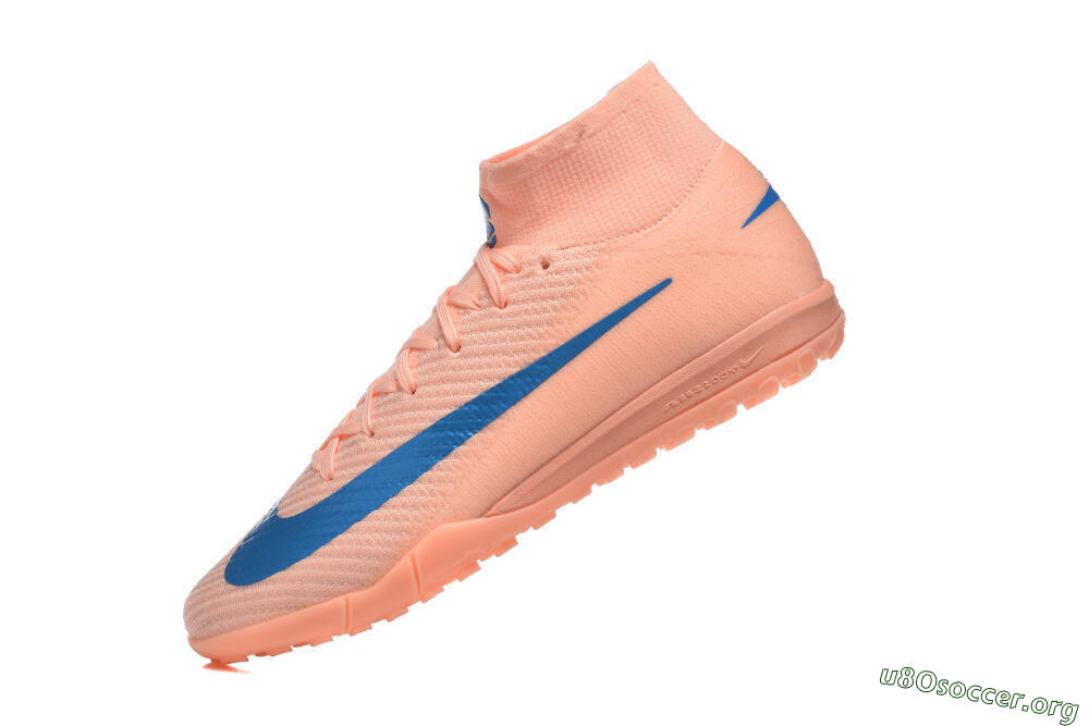 Nike Air Zoom Mercurial Superfly 10 Elite TF Football Shoes - Peach/Sky Blue/Coral Pink 8