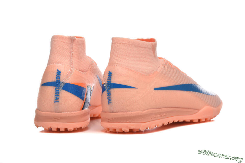 Nike Air Zoom Mercurial Superfly 10 Elite TF Football Shoes - Peach/Sky Blue/Coral Pink 9
