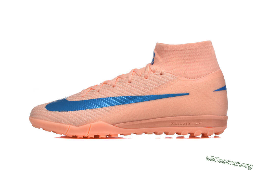 Nike Air Zoom Mercurial Superfly 10 Elite TF Football Shoes - Peach/Sky Blue/Coral Pink 3