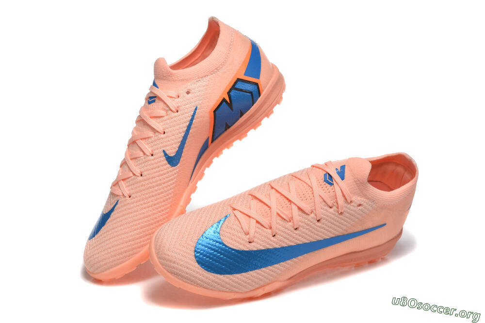 Nike Air Zoom Mercurial Vapor 16 Elite TF Football Shoes - Peach/Azure Blue/Pearl Pink 6