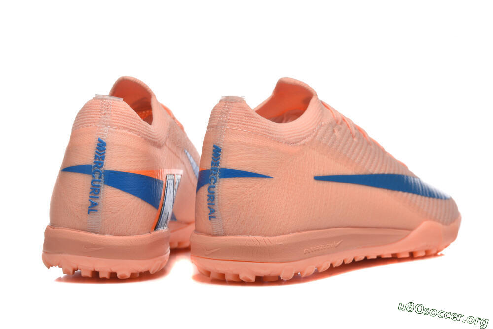 Nike Air Zoom Mercurial Vapor 16 Elite TF Football Shoes - Peach/Azure Blue/Pearl Pink 9