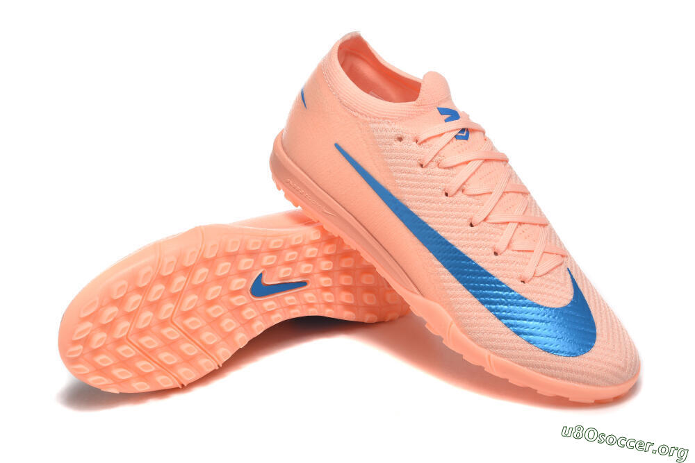 Nike Air Zoom Mercurial Vapor 16 Elite TF Football Shoes - Peach/Azure Blue/Pearl Pink 4