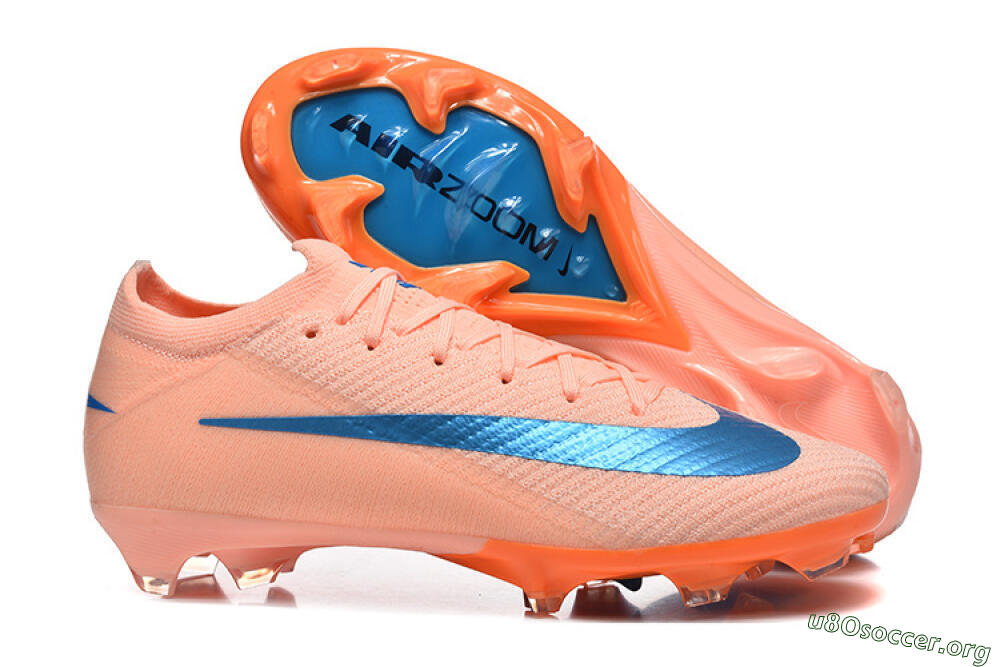 Nike Air Zoom Mercurial Vapor 16 Elite FG Football Boots - Peach/Sky Blue/Coral Orange 2